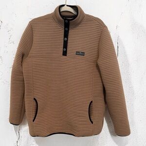 Simply Southern Brown Quilted Pullover with Black Details Size L